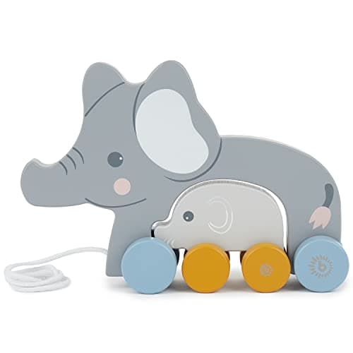 Image of Bieco Pull Along Elephant Toy - Wooden Baby Toy - Pull - Elephant Baby Wooden Educational 1 year+ Along 1 Year+ Motor Skills
