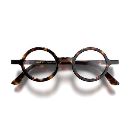 Image of LONDON MOLE® Moley blue light blocking glasses | Cool round shaped blue blockers | Anti eyestrain for screens | Men’s Women’s Unisex | Spring hinges