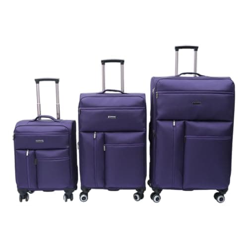 Image of Cassia Soft Luggage Spinner Suitcase – Lightweight Travel Bag with 360° Smooth Wheels, Ripstop Polyester & PU, Expandable Carry-On or Checked Luggage