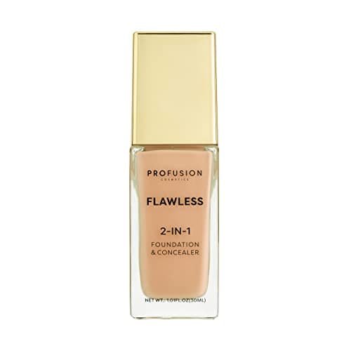 Image of Profusion Cosmetics 2-In-1 Foundation and Concealer for Medium Skin Tone, Flawless Full Coverage and Matte Finish with Convenient Solution for Achieving Polished Look - True Nude