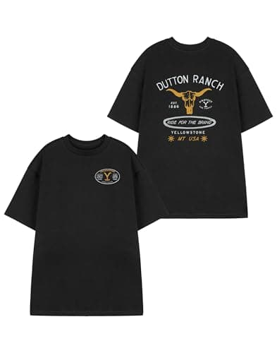 Image of Y Yellowstone Mens Black Short Sleeved T-Shirt | Ride for The Brand Graphic Tee | Ranch Inspired Apparel Top | Vintage Western Style Clothing for Men | Yellowstone TV Series Merchandise