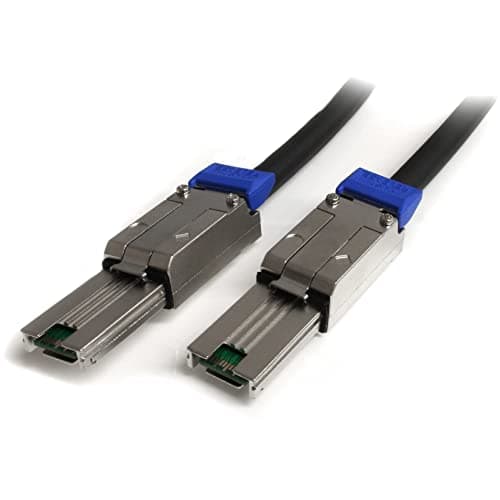Image of StarTech.com 2m External Mini SAS Cable - Serial Attached SCSI SFF-8088 to SFF-8088 - 2x SFF-8088 (M) - 2 meter, Black (ISAS88882)