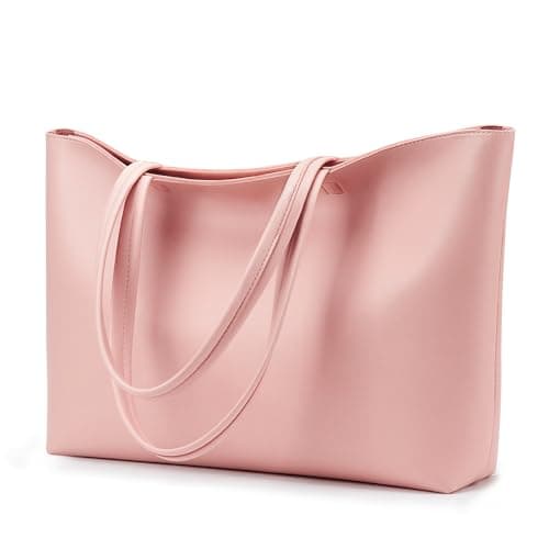 Image of KALIDI Handbags Large Capacity Shopper Bag Tote Bag for Office Campus Daily and Travel Pink