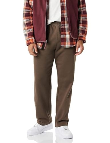 Image of Amazon Essentials Men's Fleece Open Bottom Sweatpant (Available in Big and Tall), Medium Brown, XL