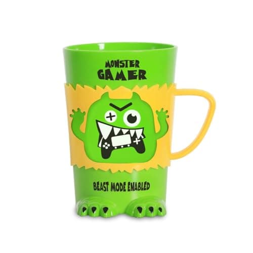 Image of History & Heraldry Personalised Monster Mug – Pre Personalised with Popular Names Funny Monster Shaped - Unique Gift for Birthdays, Halloween, or Christmas (Monster Gamer)