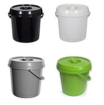 Image of Whitefurze Bucket with Lid, 14 Litre, Cream