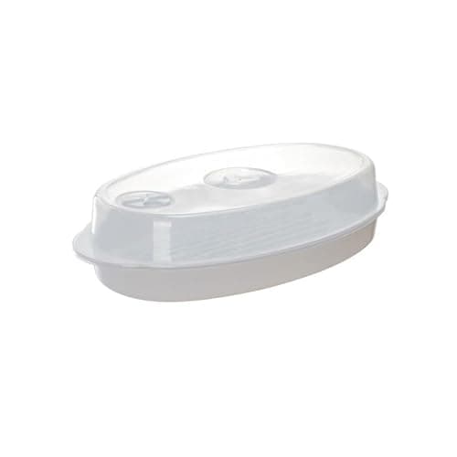 Image of SUPVOX Microwave Fish Steamer with Lid: 12.87In Covered Steamed Fish Plate for Microwave Oven Cooking Kitchen Gadget for Steaming Vegetables and Food