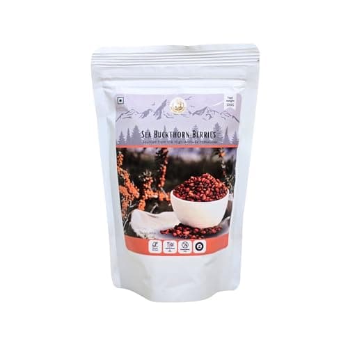 Image of Ardent Source Seabuckthorn Berries 100g – Himalayan Whole Dried Sea Buckthorn – Sun Dried – Unsweetened – No Added Sugar – Vegan Superfood