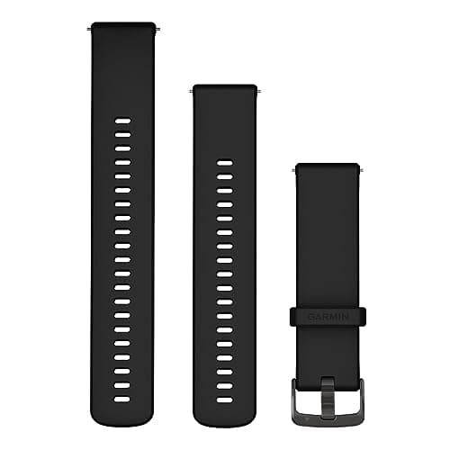 Image of Garmin Quick Release Bands (22mm), suitable for selected Forerunner-,Venu- and vívoactive smartwatch series, Original accessory, Silicone, Black with Slate Hardware