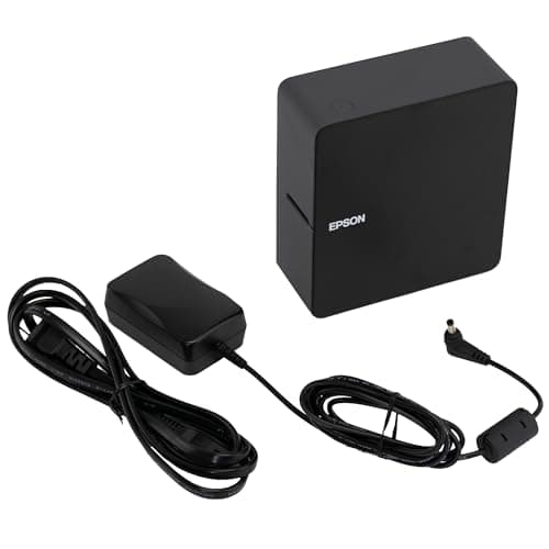 Image of LABELWORKS Epson LW-C610PX-BLK Premium Portable Printer with AC Adapter - Create Labels for Crafts and Organization, Designer Tape Compatible, Compatible with Applications