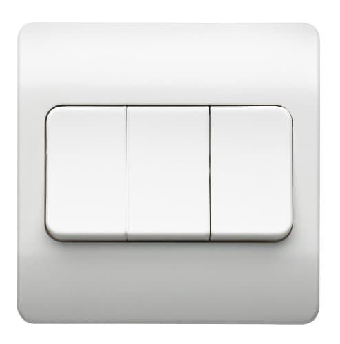 Image of Mk K4783WHI 10A 3-Gang Single Pole 2-Way Wide Plateswtch