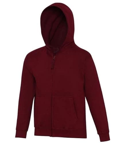 Image of COOZO Unisex Kids Zipped Hoodie - Burgundy - 3-4 Years