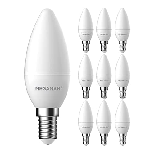 Image of Megaman Pack of 10 x 711108 5.5W Classic Candle LED Bulb E14 4000K Cool 470lm Dimmable (10)
