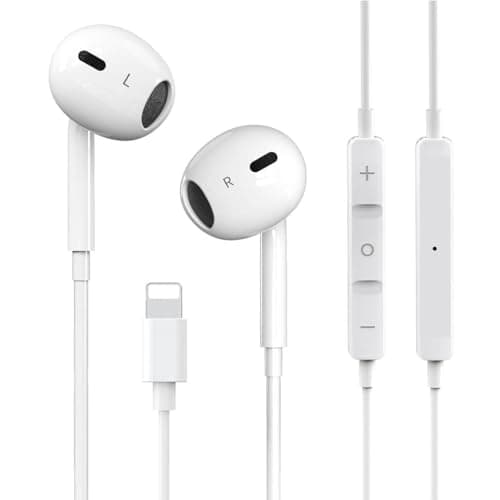 Image of DisRun In-Ear Lightning Earphones for iPhone [MFi Certified] HiFi Stereo Noise Isolating Headphones Wired In-Ear Earbuds Volume Control Compatible with iPhone 14/13/SE/12/11/XR/8/7/XS,Plug and Play