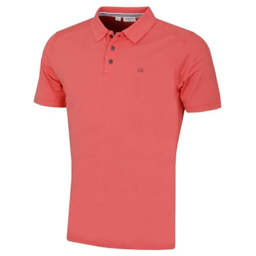 Image of Calvin Klein Mens Campus Polo Shirt - Peach - XL