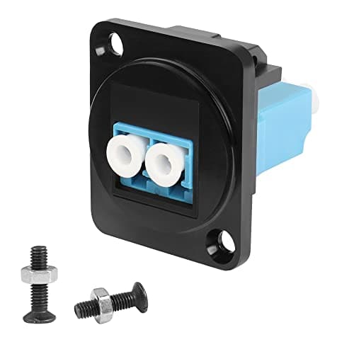 Image of QIANRENON LC Fiber Panel Mount Adapter LC Fiber Optic Connector Socket LC Fiber Coupler Module. XLR Panel/D-Panel Mount, for Fibre Optic Network LAN Integrated Cabling