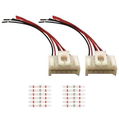 Image of Pair of 6 Pin - Rear Tail Light Prewired Connectors for Fiat Ducato Punto Doblo Bravo Brava with 12pcs Heat Shrink Solder Seal Butt Splice Connectors