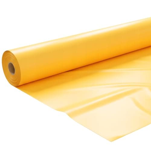 Image of Roof Vapour Barrier Membrane 2m x 50m 0.2mmDamp Proof Yellow Floor Insulation Moisture & Condensation Protection Film Sheet for Floor, Wall & Roof Insulation (Yellow, 2m x 5m)