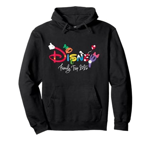 Image of Disney Mickey & Friends Character Letters Family Trip 2026 Pullover Hoodie
