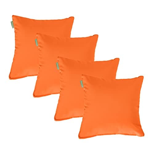 Image of Gardenista 18" Garden Scatter Cushion | Outdoor Water Resistant Garden Furniture Pillow | Soft and Comfy Patio Furniture Cushions | Throw Pillows for Sofa, Couch, Balcony - 4 Pack (Orange)
