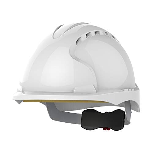 Image of JSP EVO3 Safety Helmet Hard Hat - Vented - White - Wheel Ratchet Adjustment - Comfortable Adjustable Fabric Harness - Lightweight - For Construction, Building, Civil Engineering & Industry - EN397