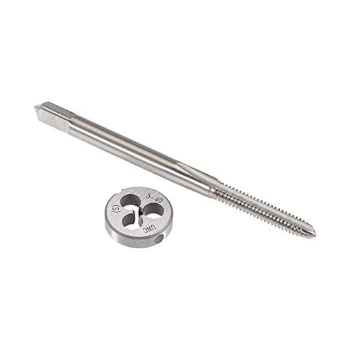 Image of sourcing map 5-40 UNC Tap and Die Set, HSS Machine Thread Tap with Round Threading Die, Right Hand
