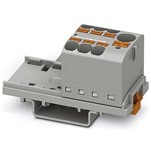 Image of PHOENIX CONTACT PTFIX 10/6X4-NS35 GY Distribution Block 800 V 63 A Number of Connections 7 Cross Section 0.2 mm²-6 mm² AWG 24-10 Width 28.6 mm Grey