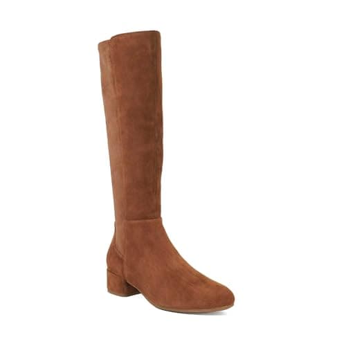 Image of Dune London Ladies TAYLA Stretch Knee-High Boots Size UK 5 Suede Knee High Boots