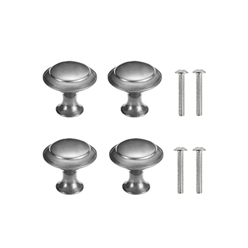 Image of Yesmin 4 Piece Cabinet Door Knobs,Cupboard Drawer Door Knob for Kitchen Furniture Cabinet Knob with Screws-Gun Grey(Small)