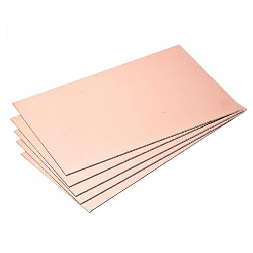 Image of sourcing map PCB Copper Clad Board Laminate 150mm x 100mm x 1mm FR4 Glass Fiber Single-Sided for Circuit Projects, Pack of 5