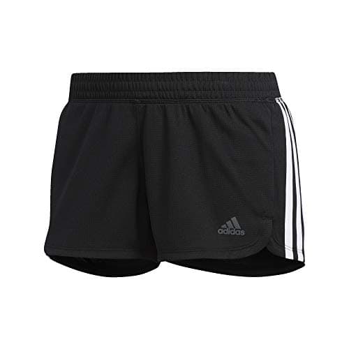 Image of adidas Women's Pacer 3-Stripes Knit Shorts (Plus Size), Black/White, XL Plus