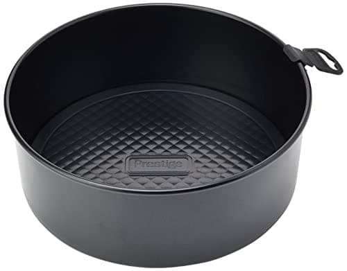 Image of Prestige Inspire Non Stick Round Cake Tin with Loose Base 25.5cm - Round 10 Inch Cake Tins for Baking, Freezer & Dishwasher Safe, Carbon Steel Bakeware, Black, 25.5 x 9.5cm