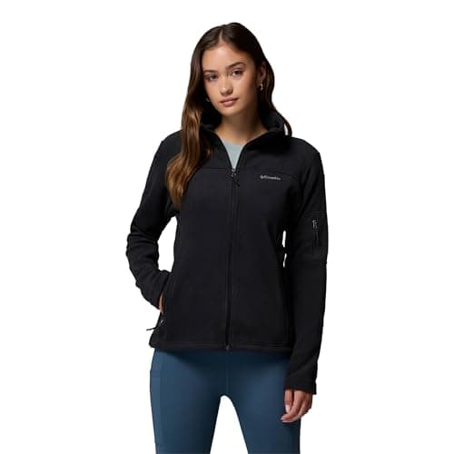 Image of Columbia Women's Fast Trek Jacket, Full Zip Fleece Jacket, Black, Size XS