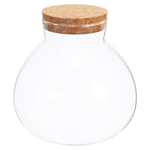Image of Toddmomy Glass Plant Terrarium with Cork Lid Tabletop Succulent Planter Easter Candy Cookie Display Planter Centerpiece Container for Succulent Moss Fern Air Plants