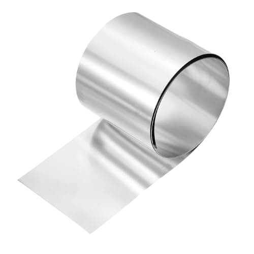 Image of sourcing map 301 Stainless Steel Foil Roll, 0.1mm x 70mm x 1m High Elasticity Stainless Steel Narrow Foil Strip Roll Metal Plate Sheet for DIY Crafts Machinery Industry Welding Shim, Silver