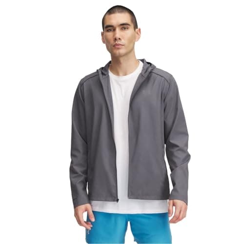 Image of Under Armour Mens STORM RUN HOODED JACKET Water Resistant Gray L