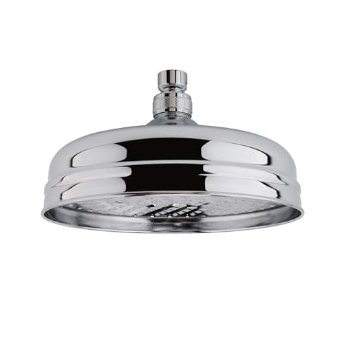 Image of ENKI, R01, 200mm Traditional Fixed Large Shower Head Chrome, Solid Brass, Replacement Shower Head, Round Rose, Mixer Rainfall Shower, Modern Design, Easy Clean & Easy to Install