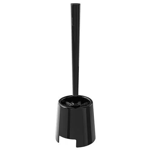 Image of BOLMEN - Toilet brush and holder, Black plastic with Strong Dense Bristles