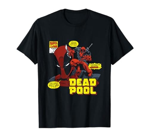 Image of Marvel Deadpool Comic Art Black T-Shirt T-Shirt