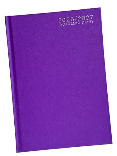 Image of A5 Academic Diary 2026-2027 Week to View Hardback Case Bound - PURPLE