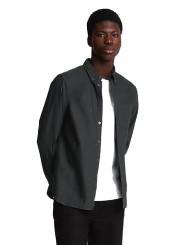 Image of Lyle & Scott LS Woven Shirts Tonal Eagle Plain Oxford Shirt Z865 Jet Black, XL