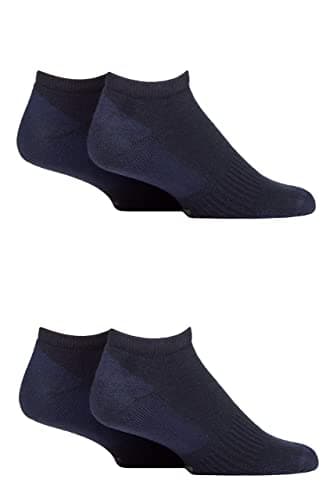 Image of Jeep Mens Cushioned Sports Trainer Socks Pack of 4 in sizes 6-11 Assorted Colours Perfect for Sports and the Gym Navy 6-11