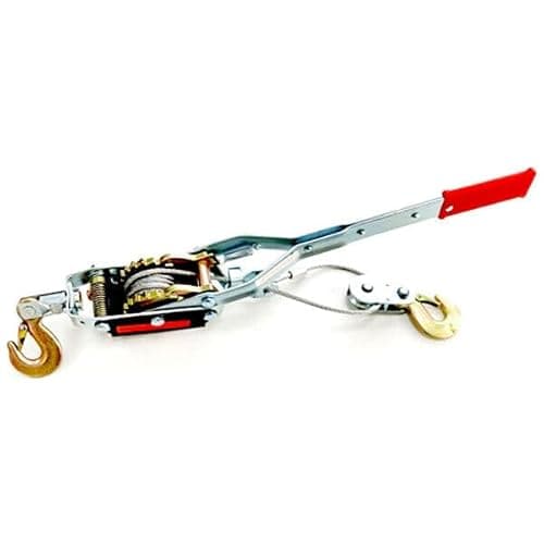 Image of Unibos Cable Puller 4 Ton Heavy Duty Hand Winch Manual Hook Cable Puller 4000KG Car for Construction Highway Metallurgy Boating Caravans Camping Trailers Farming (4Ton)