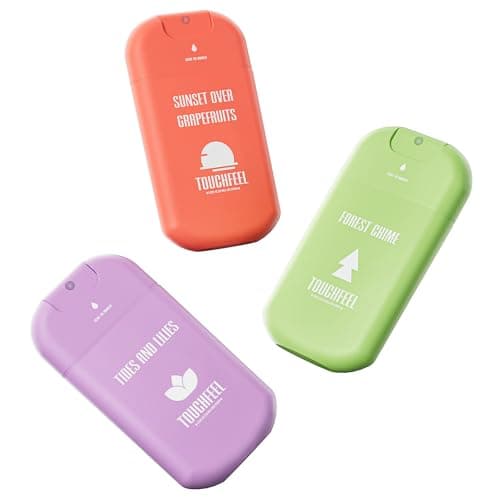 Image of Power Mist Hand Sanitizer Spray, Scented Hydrating Hand Sanitizers Travel Size Refillable, Pocket Portable 3-Pack (Forest Chime, Tides and Lilies, Sunset over Grapefruits) 0.93Fl Oz Each