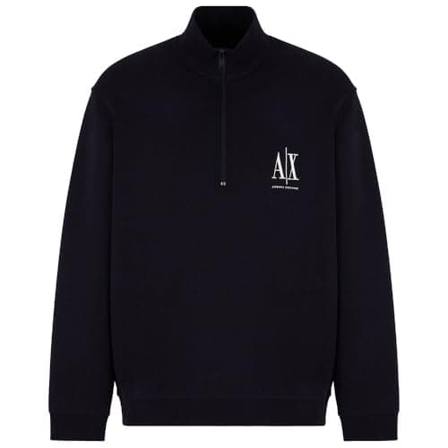 Image of Armani Exchange Men's, Icon project, embroidered logo, front zip Sweatshirt, Deep navy, XS