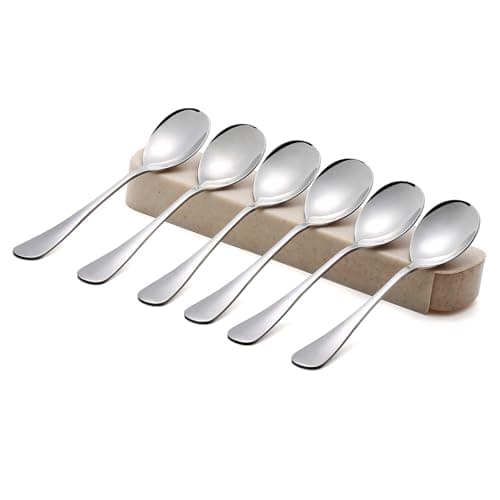 Image of Teaspoons Set of 6 Stainless Steel Spoons 14cm Cutlery Spoons Set for Tea, Coffee, Use for Home, Kitchen, Restaurant, Dishwasher Safe with Recyclable Box