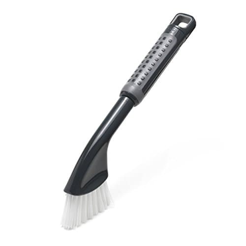 Image of Addis ComfiGrip Tile Grout Rigid Cleaning Brush, Metallic Graphite, 2.5 x 8 x 27 cm