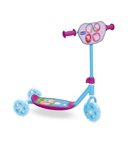 Image of Mondo Toys My First Peppa Pig Scooter – 3‑Wheel Toddler Scooter with Adjustable Handlebar & Storage Handbag – For Girls & Boys Ages 2+ (Model 28696, Multi‑Coloured)
