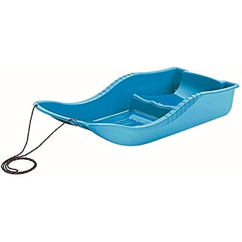 Image of Blue Snow glider plastic sledge with pulling rope