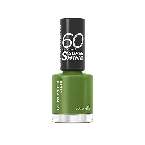 Image of Rimmel 60 Seconds Super Shine Nail Polish, 880 Grassy Fields, Quick-Dry Nail Polish, Ultra-Shiny Finish, Easy to Apply, Vibrant Colour, Long-Wearing, Improved Formula, Vegan, 8ml